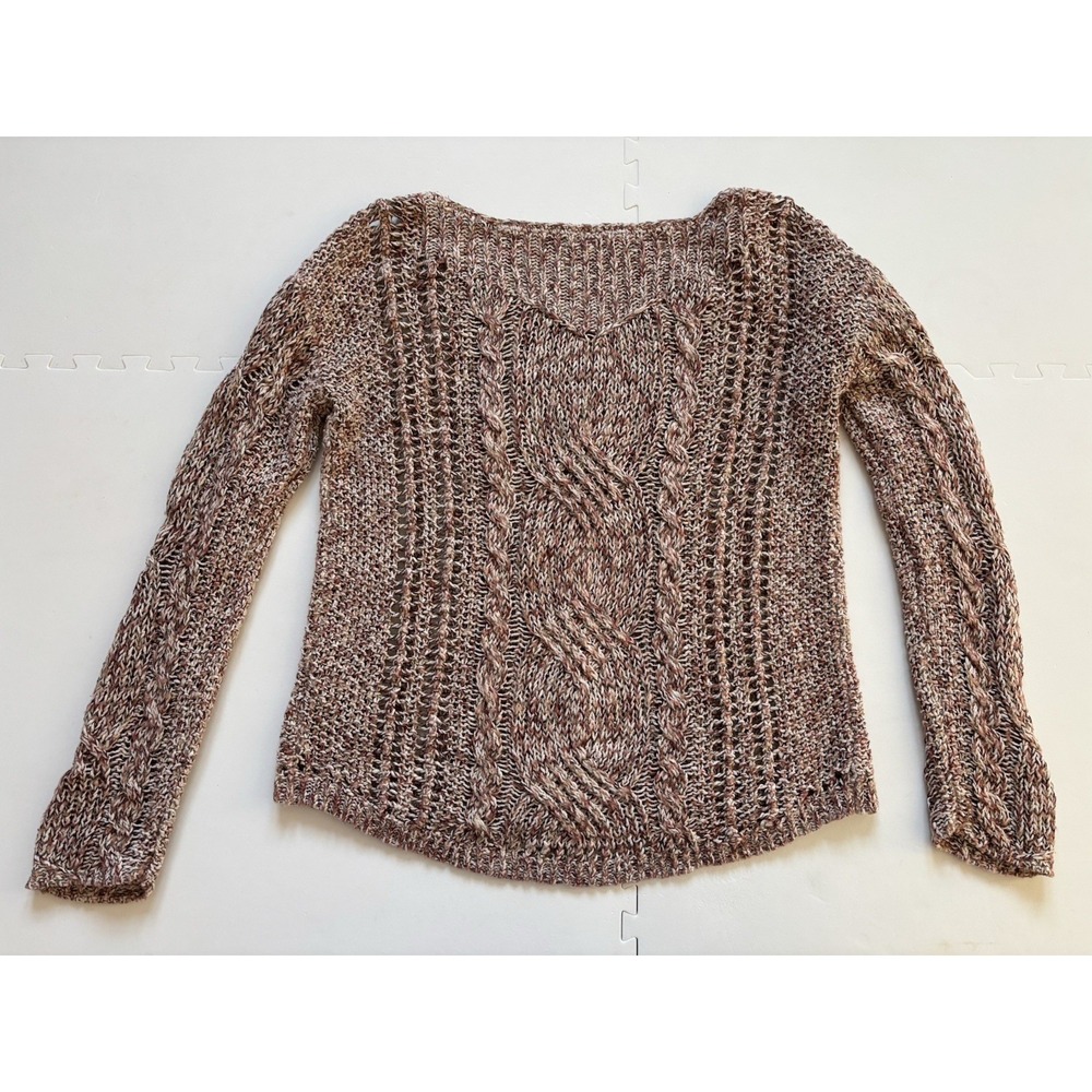 FREE PEOPLE Sweater Boho Open Knit Pegasus West End Festival Cable Fairy-Size S - Picture 2 of 7